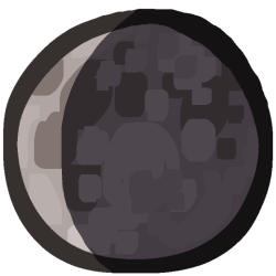 a waning crescent moon.